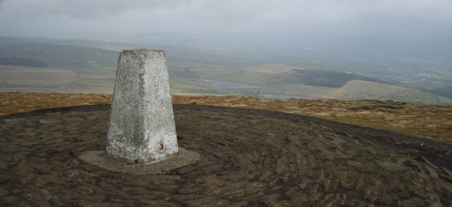 Pillar on top of Pendle Hill, Lancashire England
